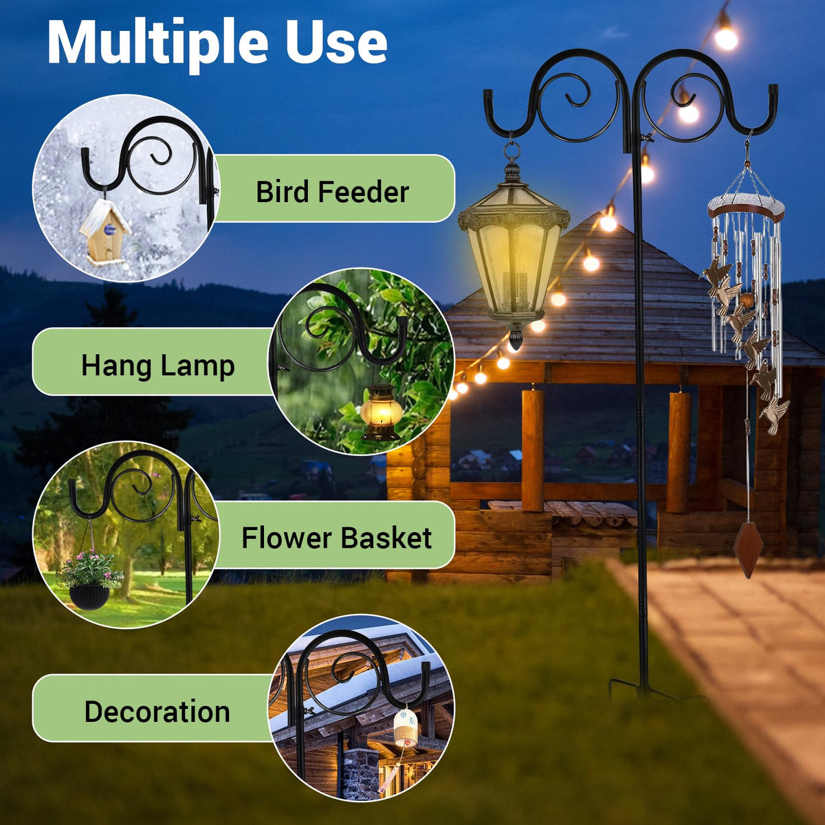 GARGENTOL heavy-duty garden hook suitable for lanterns and decor