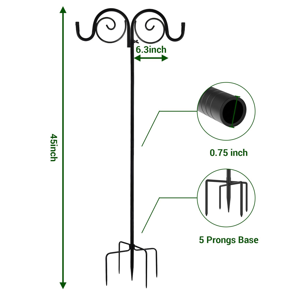 GARGENTOL lantern and wind chime hanger on a sturdy stand