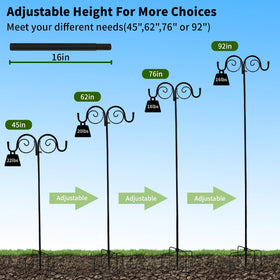 GARGENTOL outdoor bird feeder hook with two arms for versatile hanging