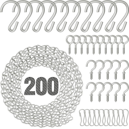 Garini 200inch silver hanging chain ready for outdoor use.