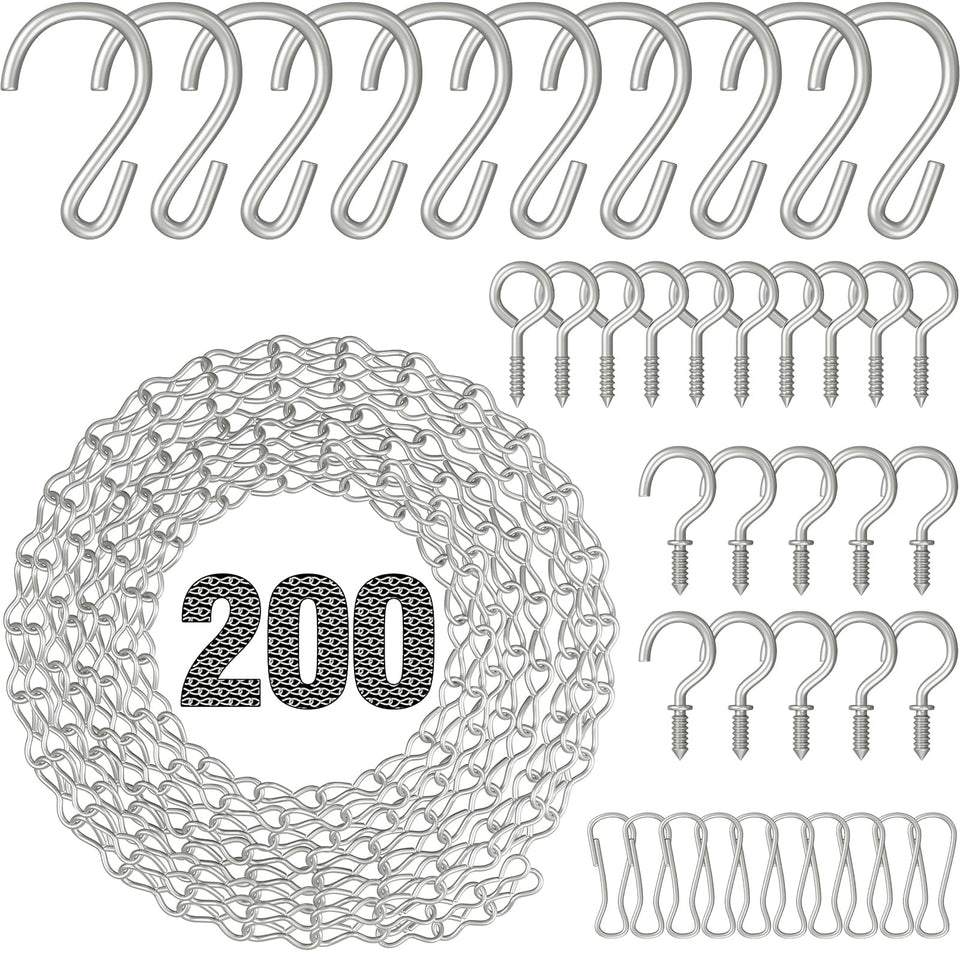 Garini 200inch silver hanging chain ready for outdoor use.