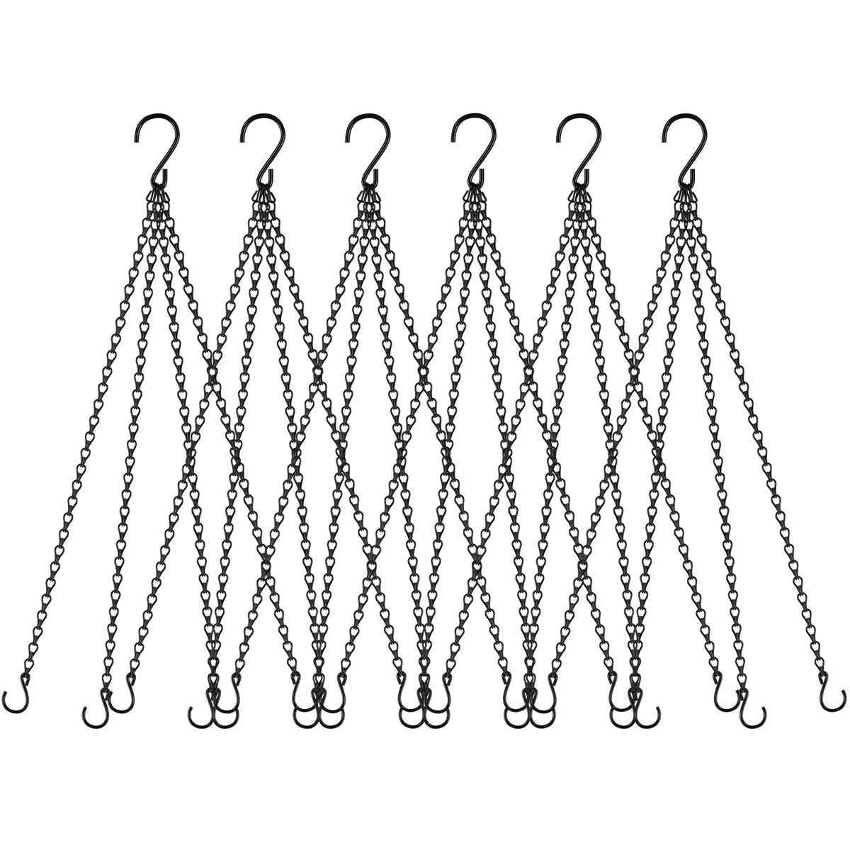 Garini 23-inch hanging chain set in black for sturdy overhead planters