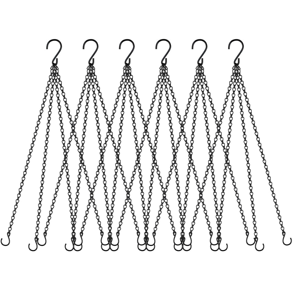 Garini 23-inch hanging chain set in black for sturdy overhead planters
