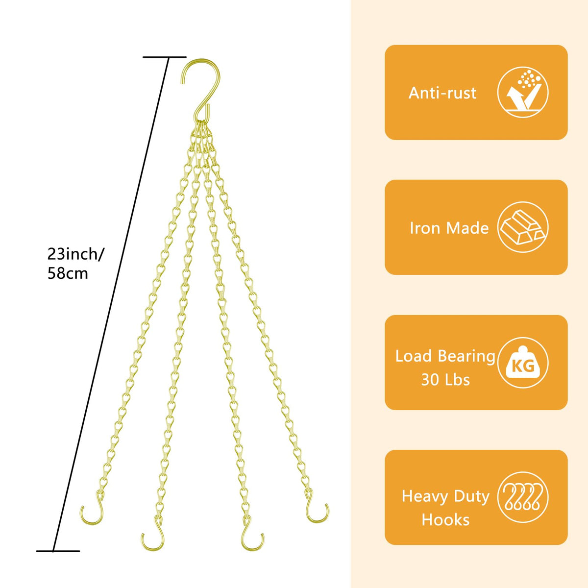 Garini adjustable 23-inch chain for DIY height setups