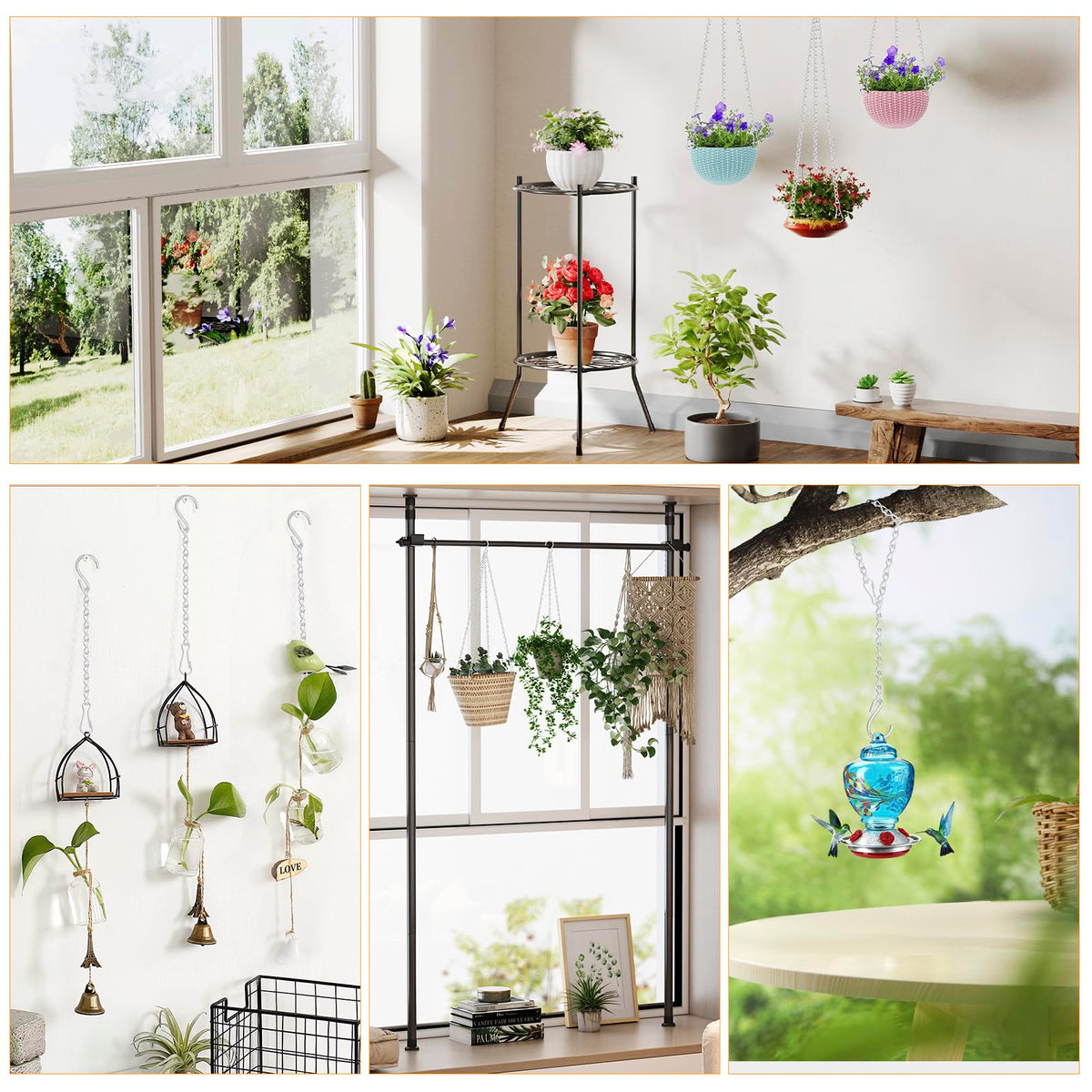 Garini birdbath hanger provides sturdy outdoor support.