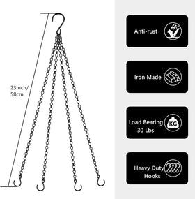 Garini heavy-duty chain holds up to 30 lbs for plants and feeders