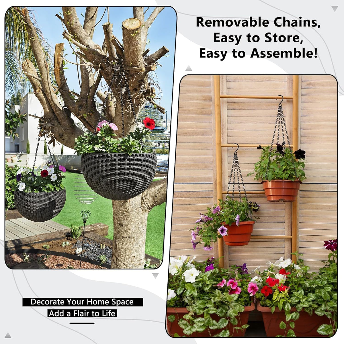 Garini 23-inch chain used for baskets, bird feeders, and lanterns