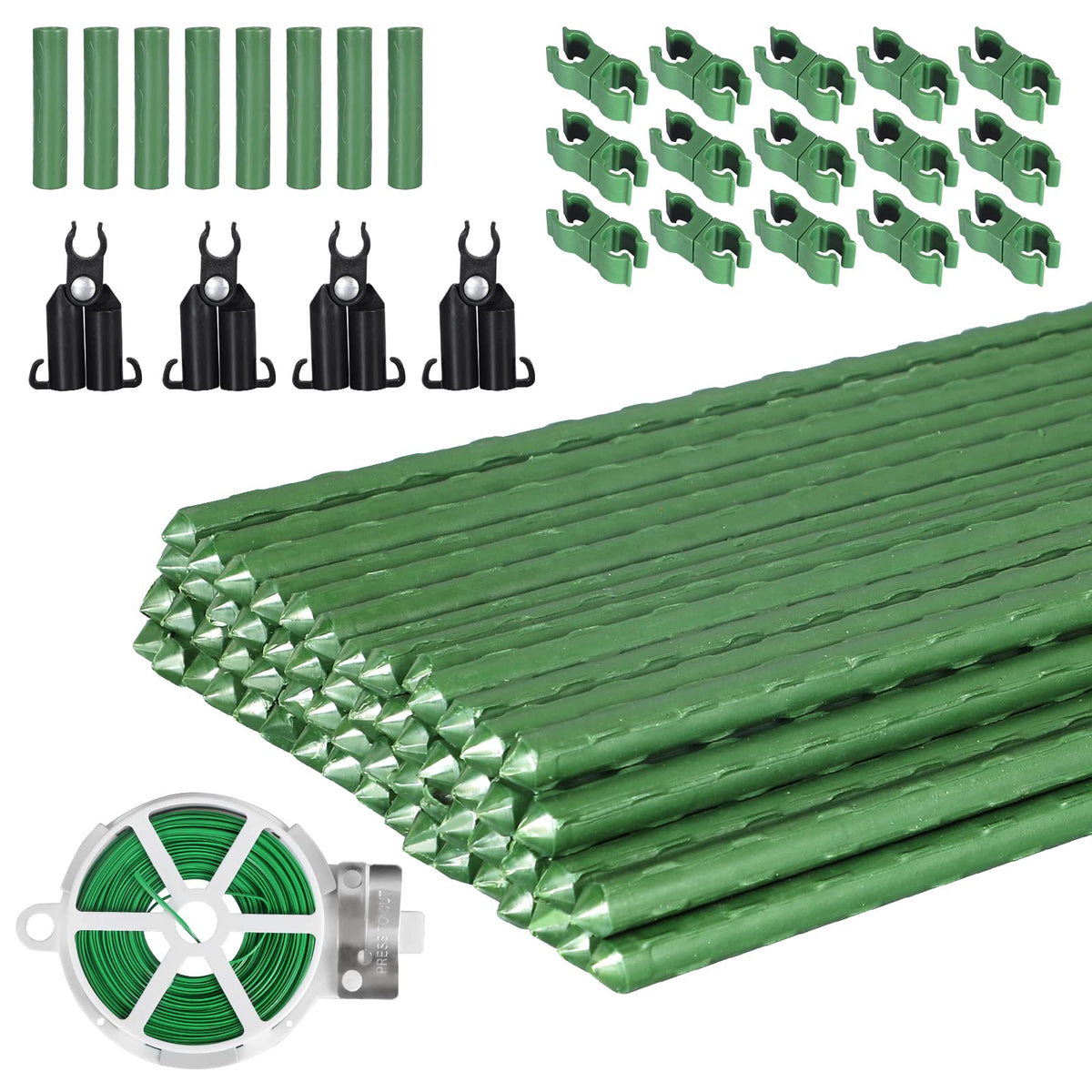 Garmeinea garden stakes 16 inch steel with rustproof coating for sturdy plant support