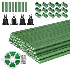 Garmeinea garden stakes 16 inch steel with rustproof coating for sturdy plant support