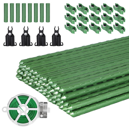 Garmeinea garden stakes 16 inch steel with rustproof coating for sturdy plant support