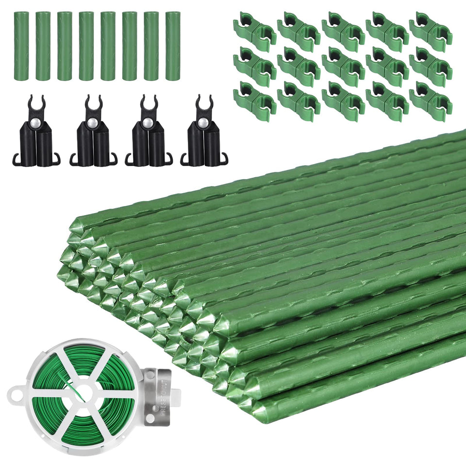 Garmeinea garden stakes 16 inch steel with rustproof coating for sturdy plant support