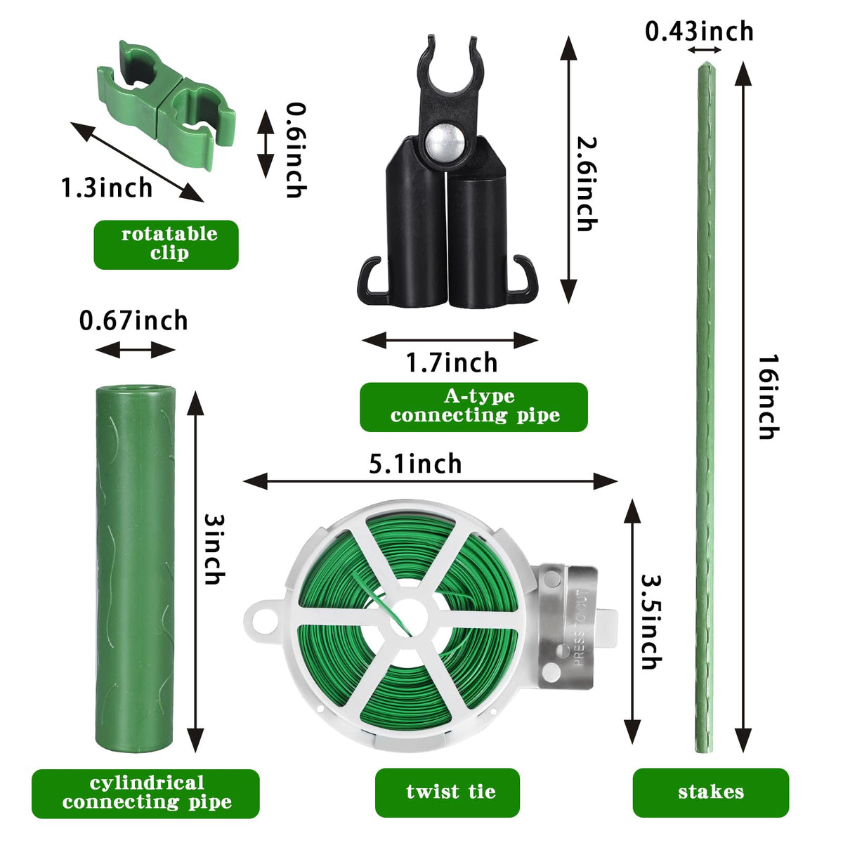 Garmeinea stake assembly example showing adjustable height