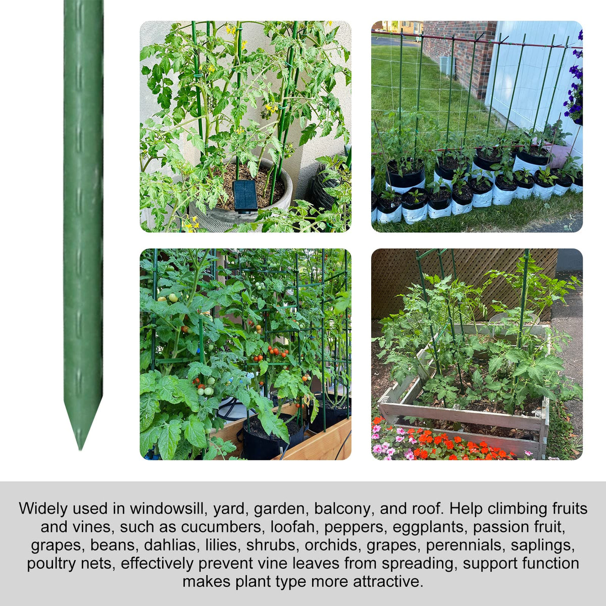 Garmeinea stakes feature pointed and flat heads for easy installation.