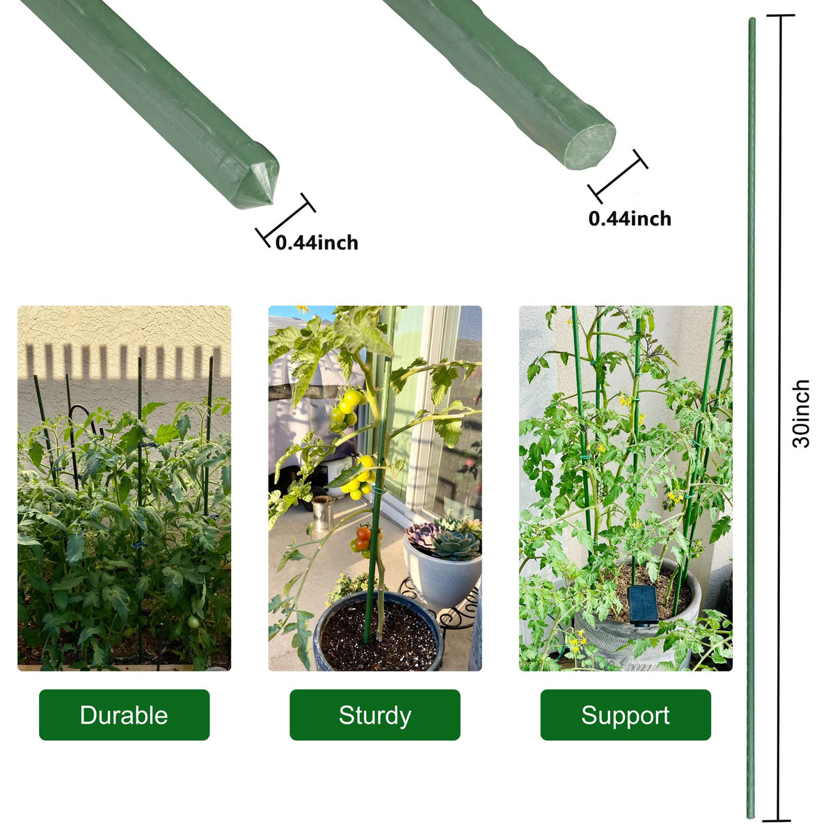 Garmeinea steel stakes with rustproof plastic coating resist outdoor corrosion.