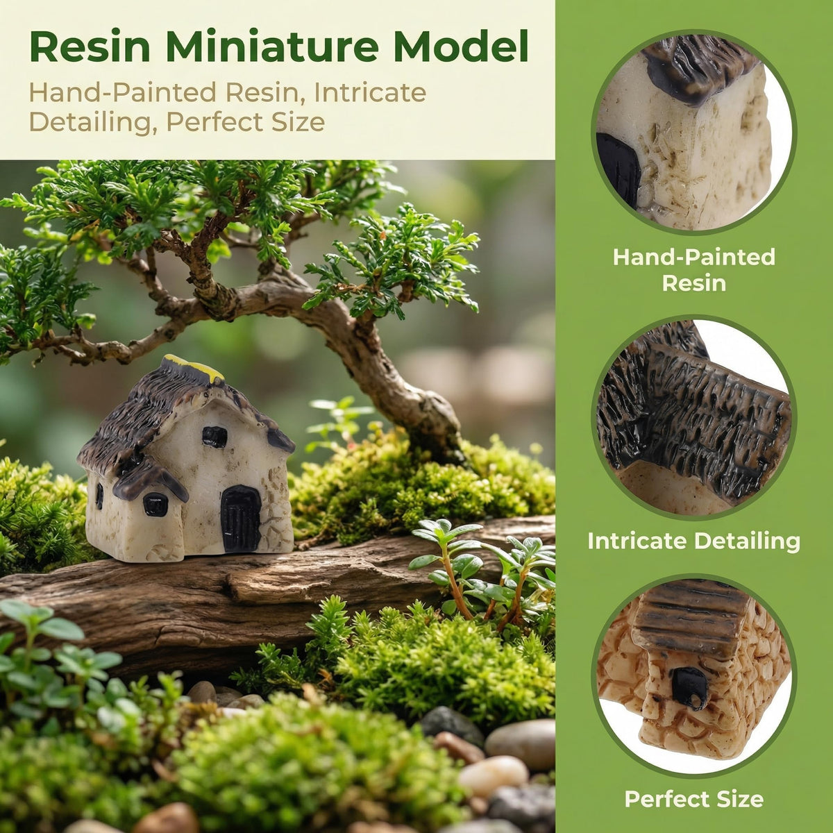 Garneck tiny houses for bonsai displays and terrariums.