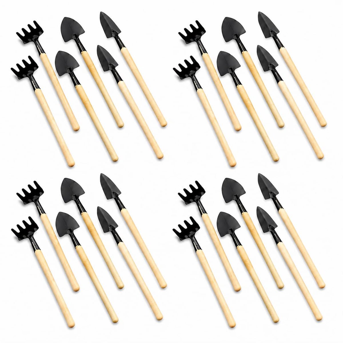 Garneck mini tools with metal rake for precise small-plant care