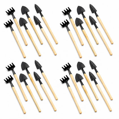 Garneck mini tools with metal rake for precise small-plant care