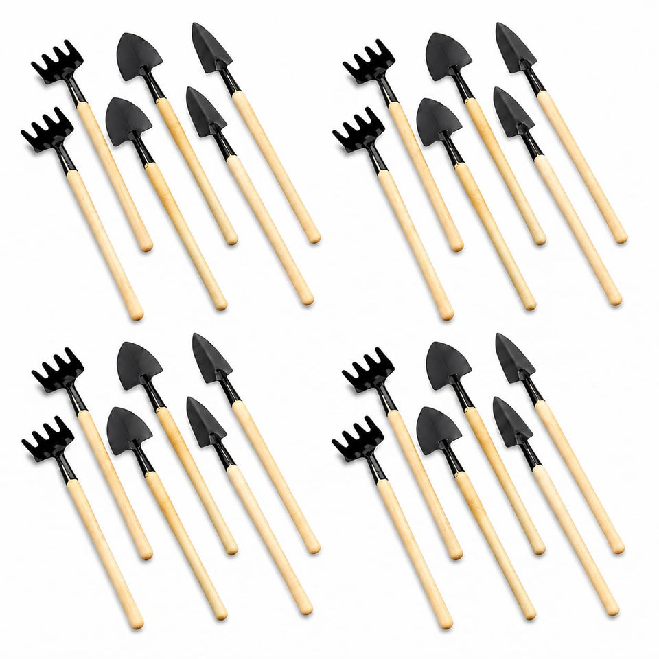 Garneck mini tools with metal rake for precise small-plant care