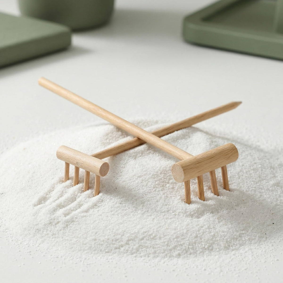 Garneck smooth sand line patterns with rakes demonstrate mindful creativity.