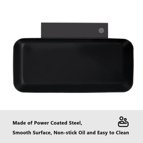 Coated steel drip pans resist rust and wear.