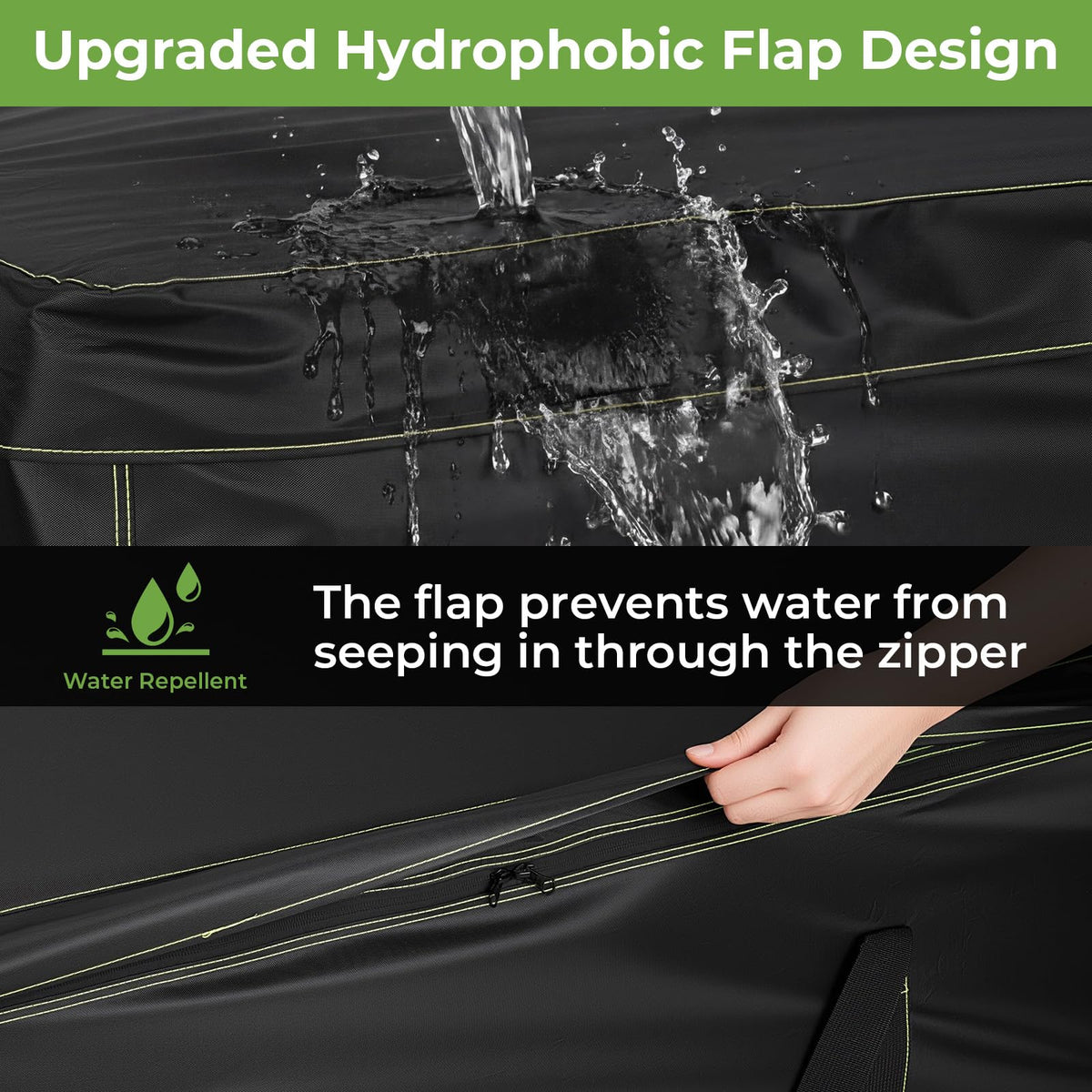 GARPROVM wide opening and durable zipper enable quick loading and unloading.