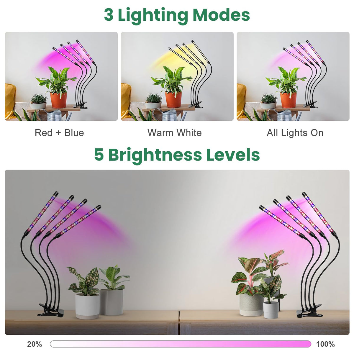 Garpsen 360-degree gooseneck lets you aim light from any angle.