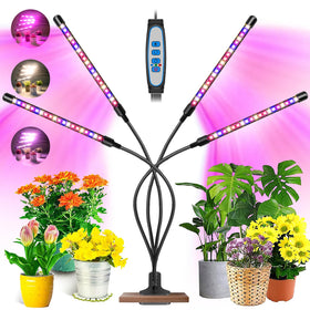 Garpsen grow light clipped to a shelf for space-saving indoor gardening.
