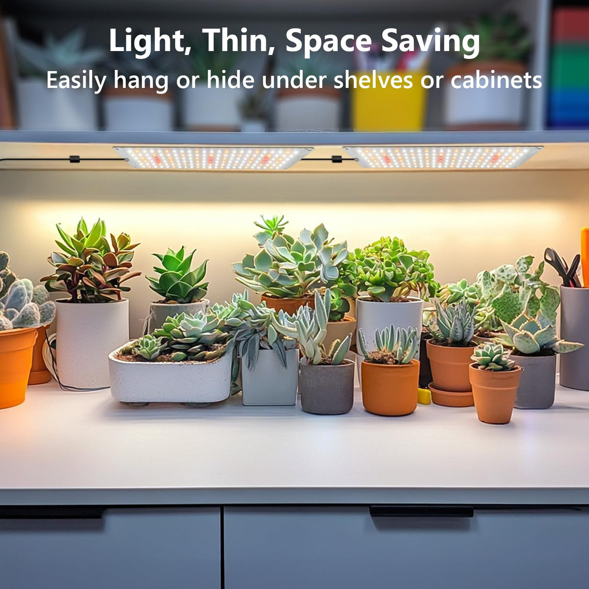 Garpsen grow light panel side view shows heat-dissipation design