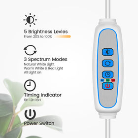 Garpsen Grow Light timer options for automated daily cycles.
