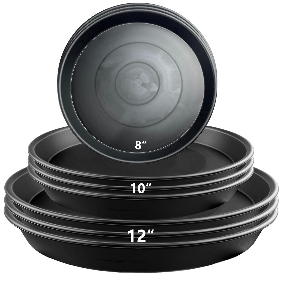 Garrdeen 8-inch plant saucer top view catches excess water to protect surfaces.