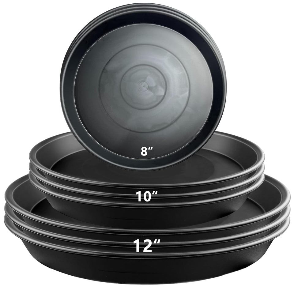 Garrdeen 8-inch plant saucer top view catches excess water to protect surfaces.