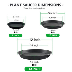 Garrdeen 8-inch plant saucer with pot demonstrates sturdy support for heavy containers.