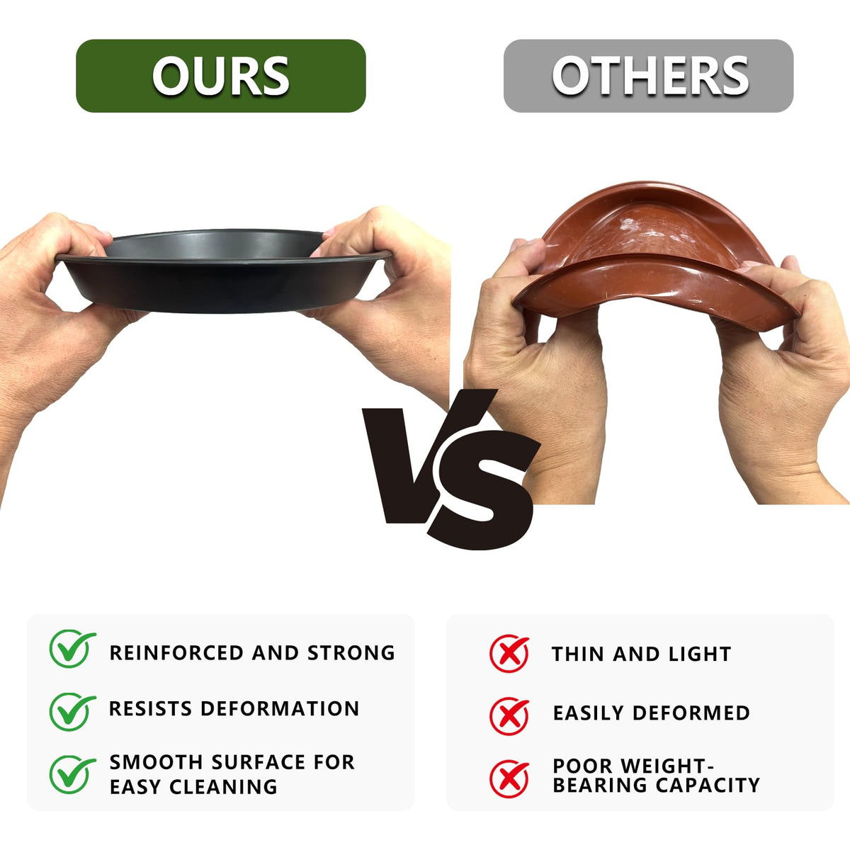 Garrdeen gray plant saucer multipurpose tray supports various tasks.