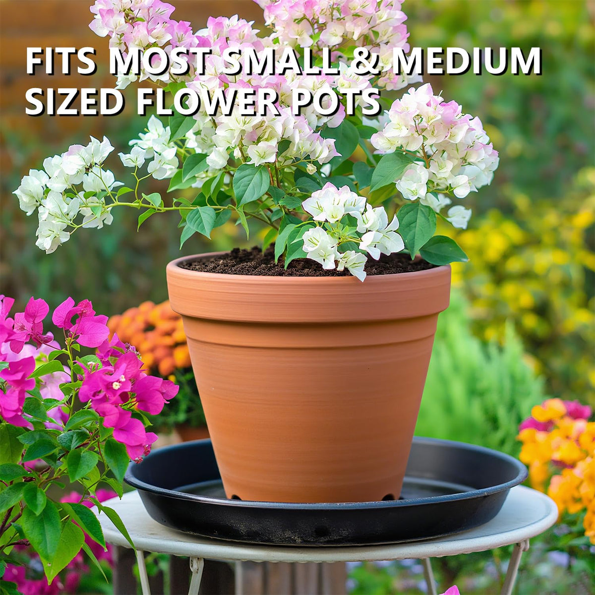 Garrdeen heavy-duty saucers provide stable support for large planters