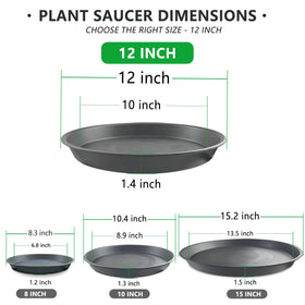 Garrdeen heavy-duty PP plant saucer close-up shows thick, crack-resistant design.