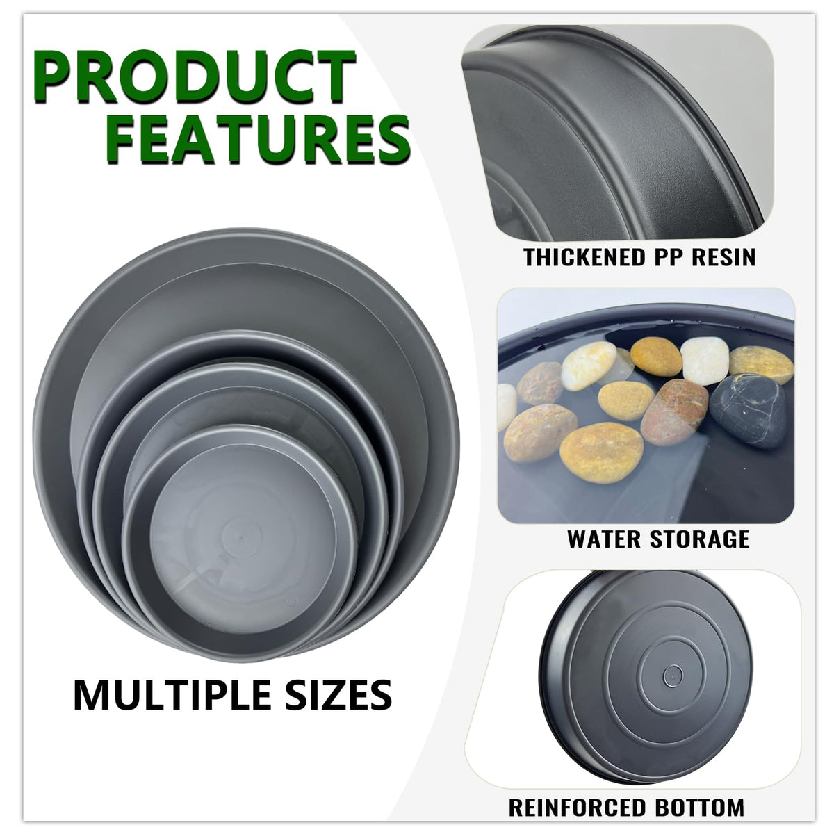 Garrdeen stackable plant saucer for efficient gardening organization.