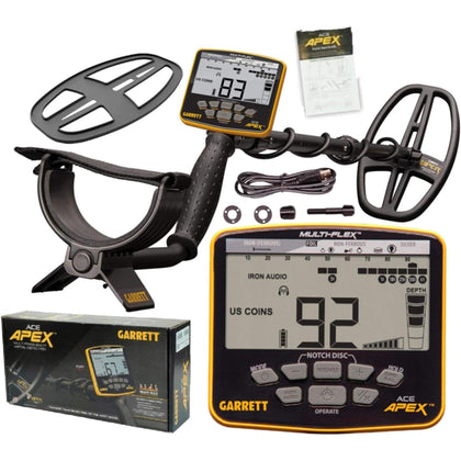 Garrett ACE Apex front view with intuitive controls for easy handling