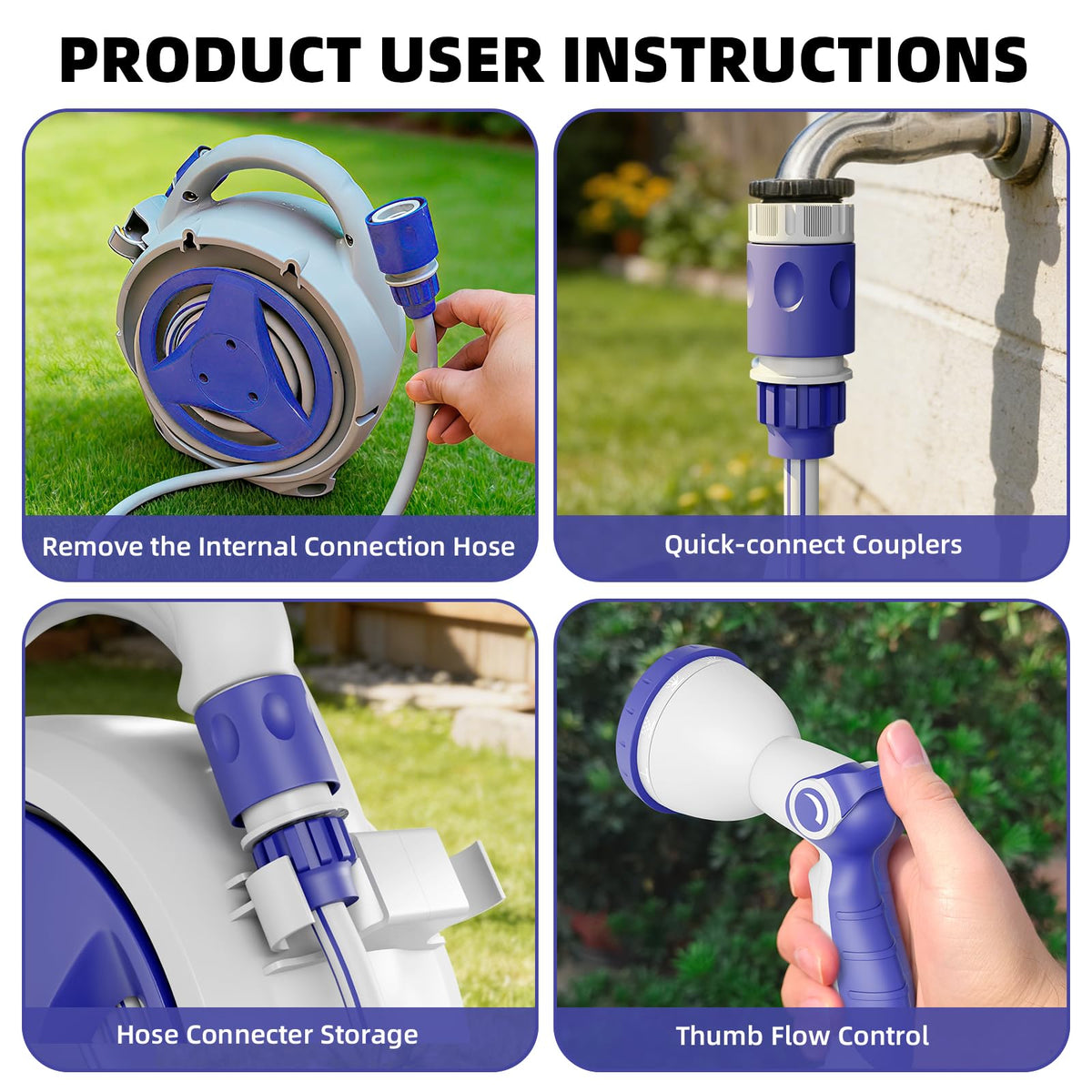 Garriotec heavy-duty reel built from durable ABS/PP/PVC for long outdoor use.