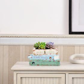 Garsheon Book Planter on desk helps organize small items.