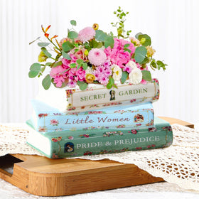 Garsheon Book Planter front view adds literary charm to shelves.