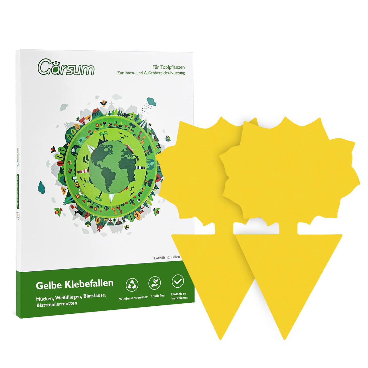 Garsum yellow sticky trap kitten shape protects indoor plants from pests
