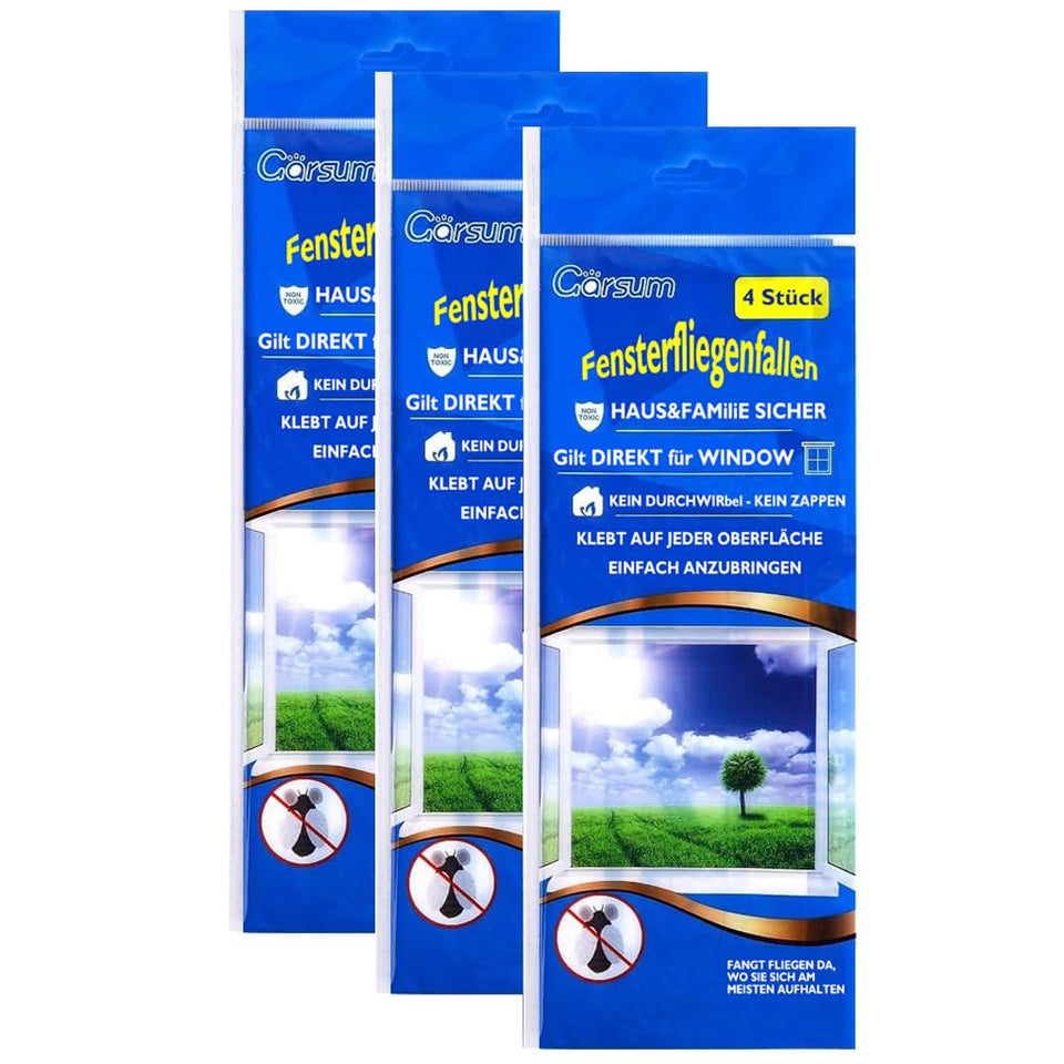 Garsum window fly trap sticky strip on glass captures flies safely