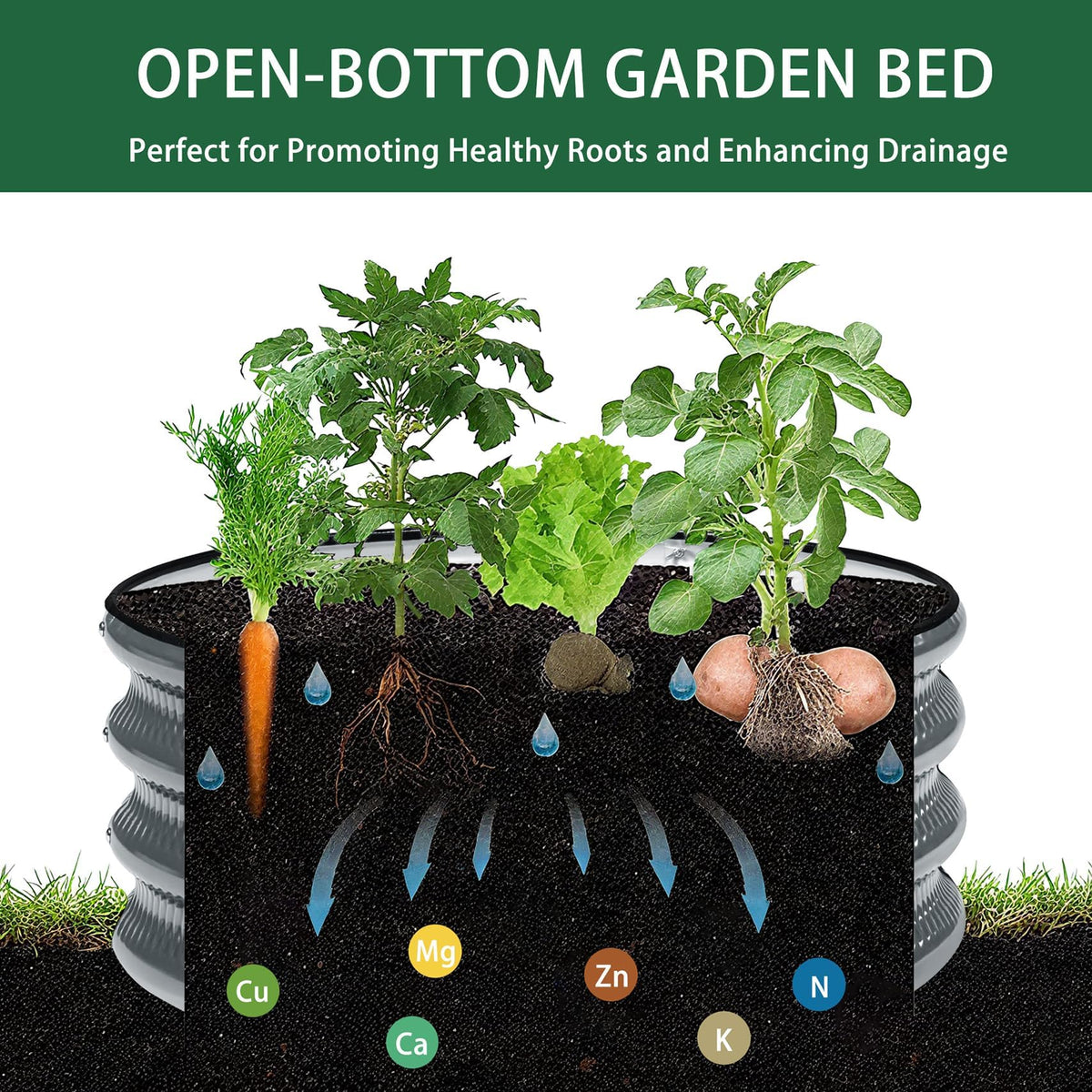 Gartist raised bed with heavy-duty rubber edging for safer gardening.