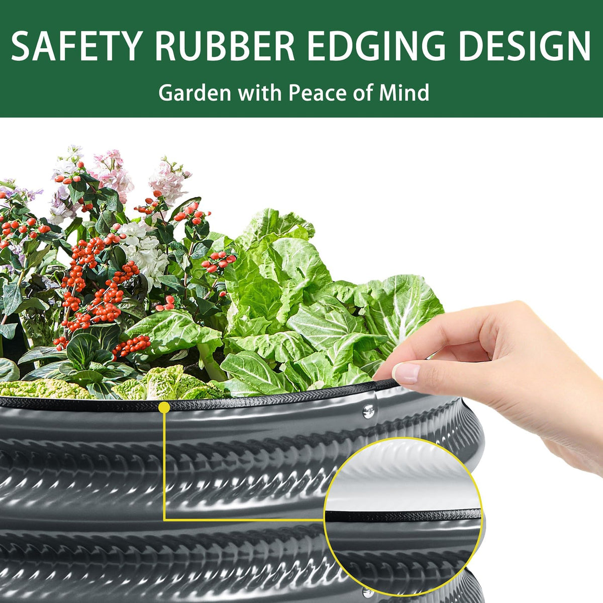 Gartist heavy-duty rubber edging protects hands during setup and maintenance