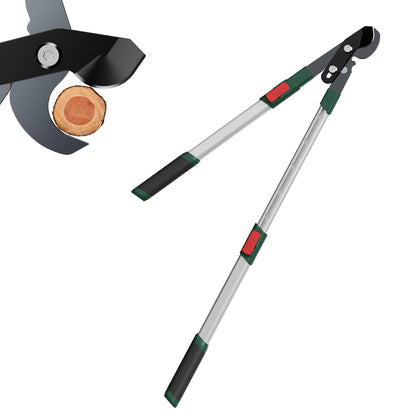 GARTOL gear-driven loppers demonstrating 2-inch cutting capacity for thick branches.