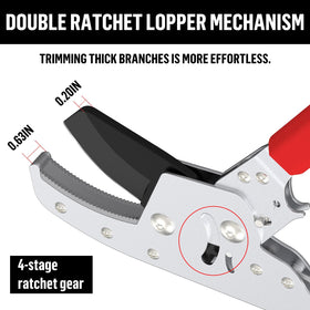 GARTOL loppers 4-gear ratchet system enables clean, efficient cuts