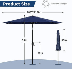Garvee 10ft patio umbrella crank lift shows effortless opening and tilt control.