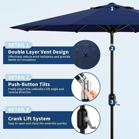 Garvee 10ft patio umbrella iron frame demonstrates durability and rust resistance.