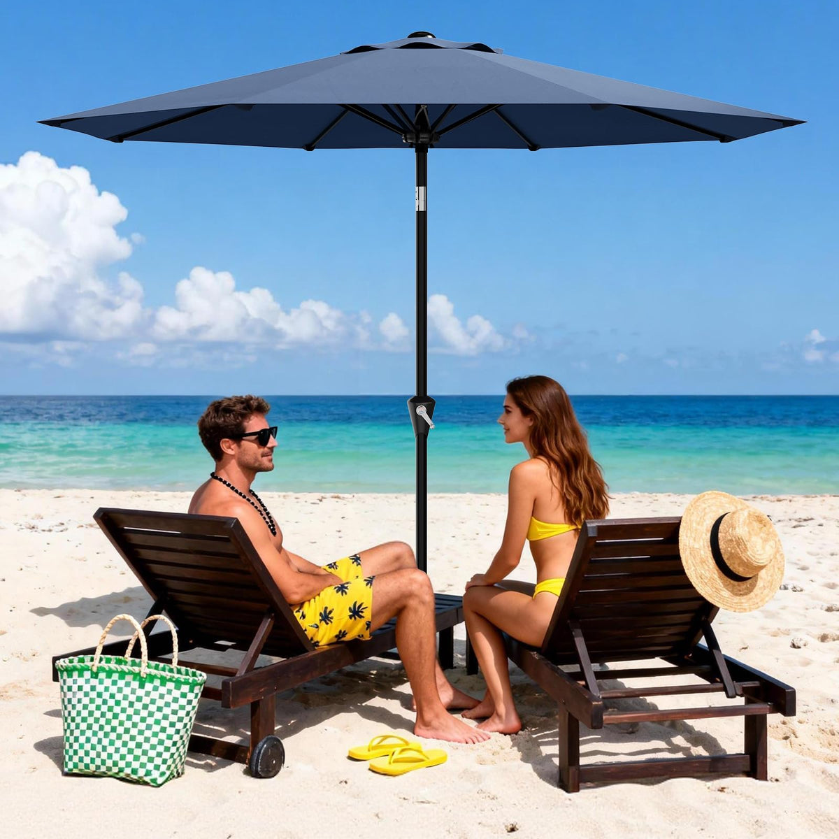 Garvee 10FT patio umbrella tilt-function to chase sun shade