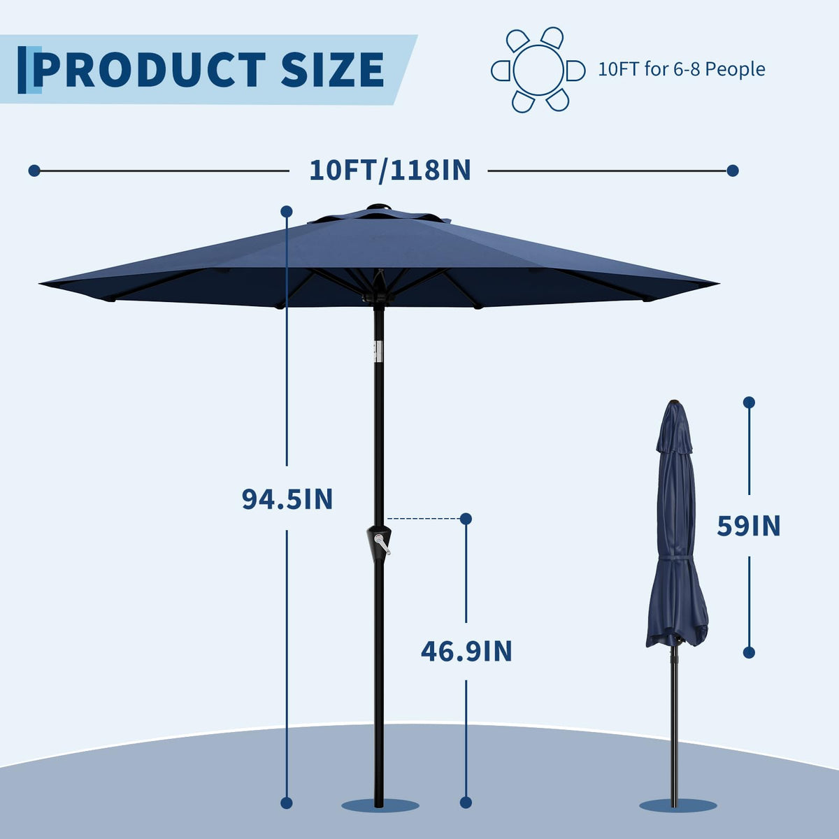 Garvee vented canopy on a 10FT umbrella for improved airflow